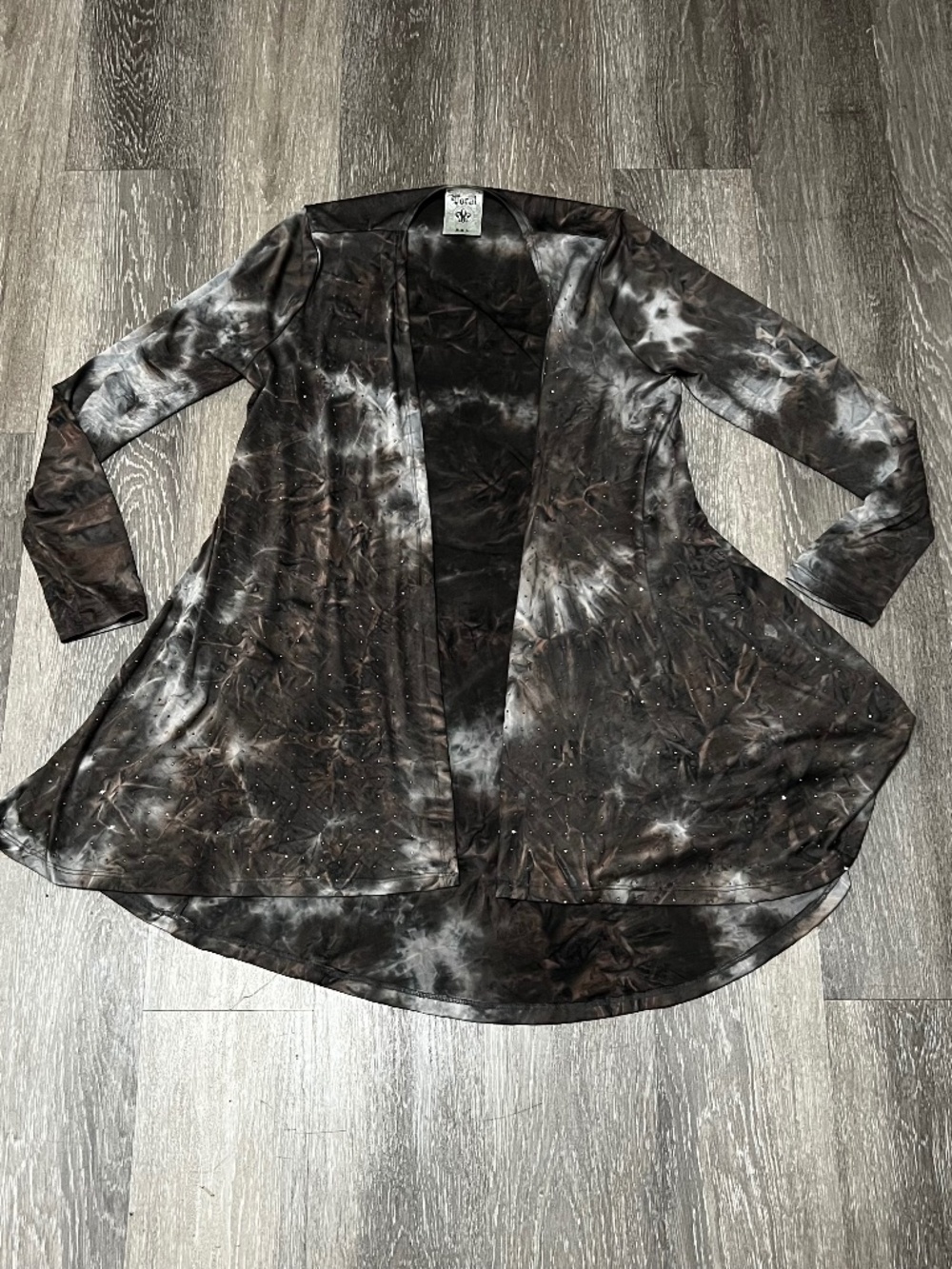 Vocal USA Tie Dye Y2K Cardigan Womens Small Rhinestone Western Lightweight